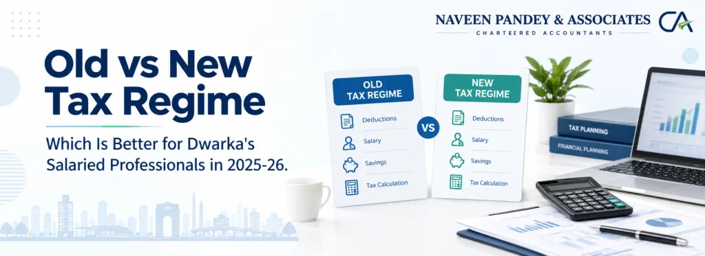 Old vs new tax regime comparison for Dwarka salaried professionals AY 2026-27